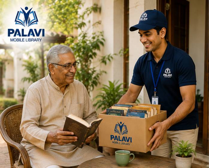 A Palavi Library book being handed over